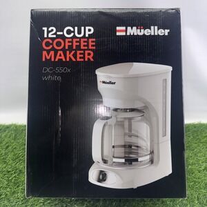 Mueller 12 Cup Drip Coffee Maker White Auto Keep Warm Anti Drip